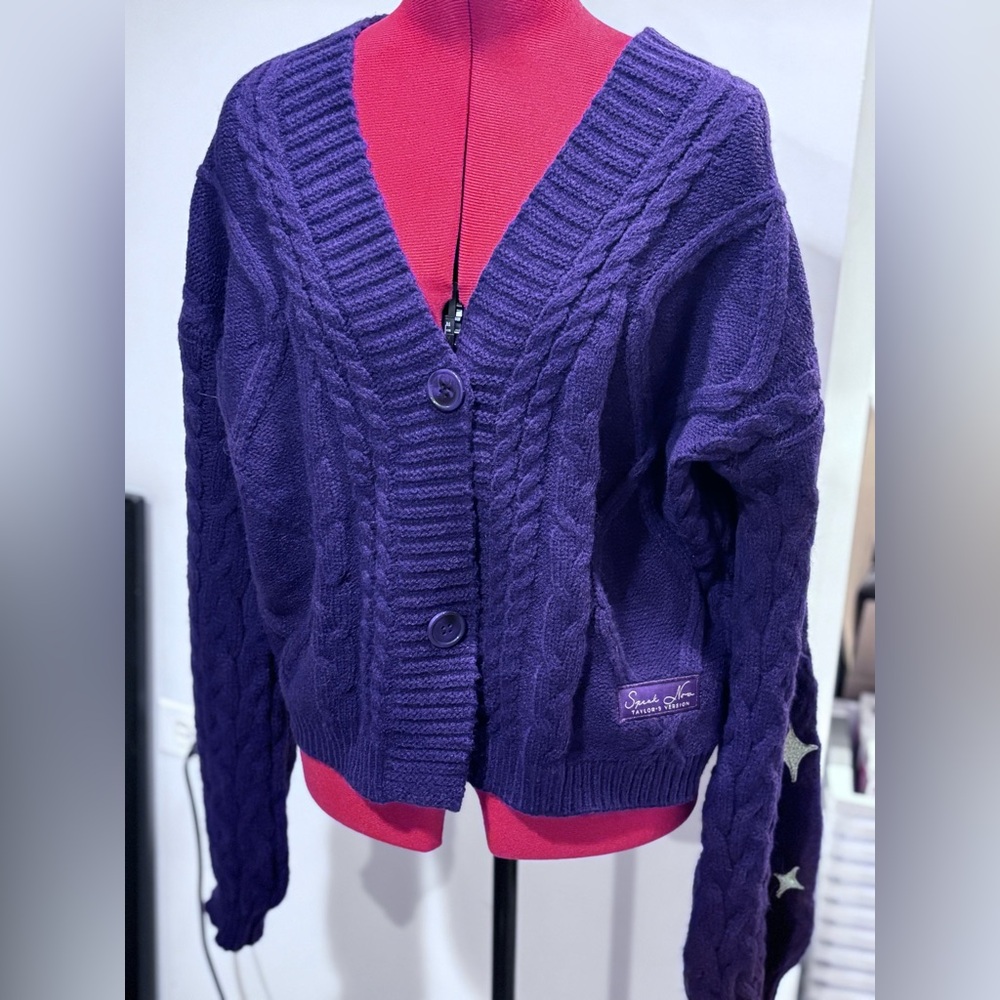 Rare Taylor Swift Speak Now purple cable cardigan